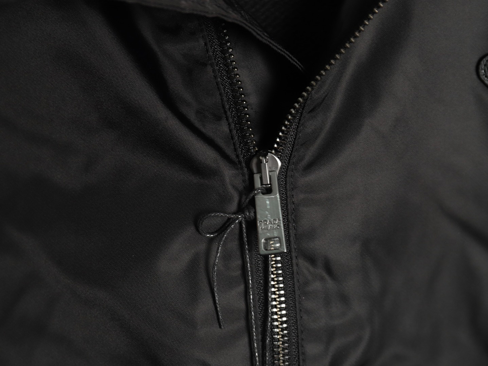 Pra*a wool paneled nylon hooded jacket