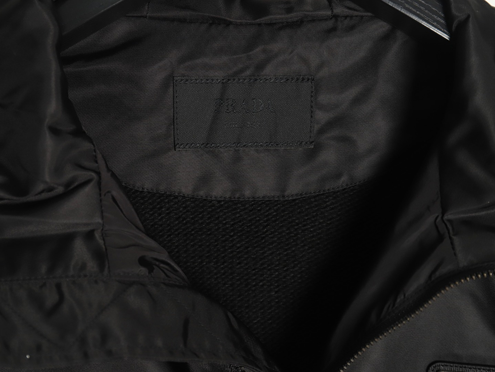Pra*a wool paneled nylon hooded jacket