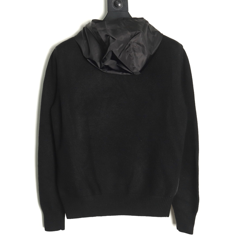 Pra*a wool paneled nylon hooded jacket