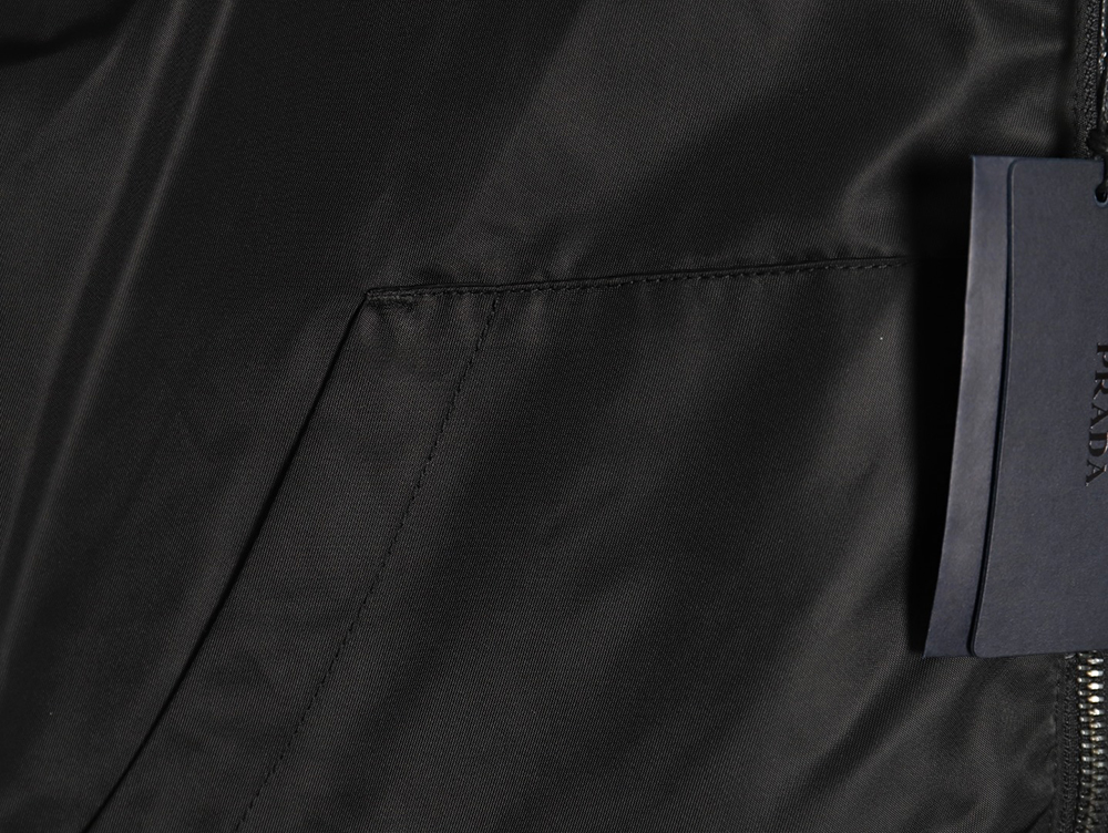 Pra*a wool paneled nylon hooded jacket