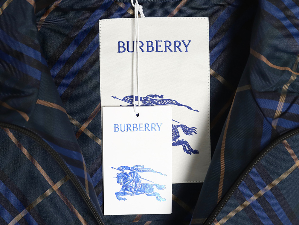 B**rry war horse embroidered check reversible zip jacket