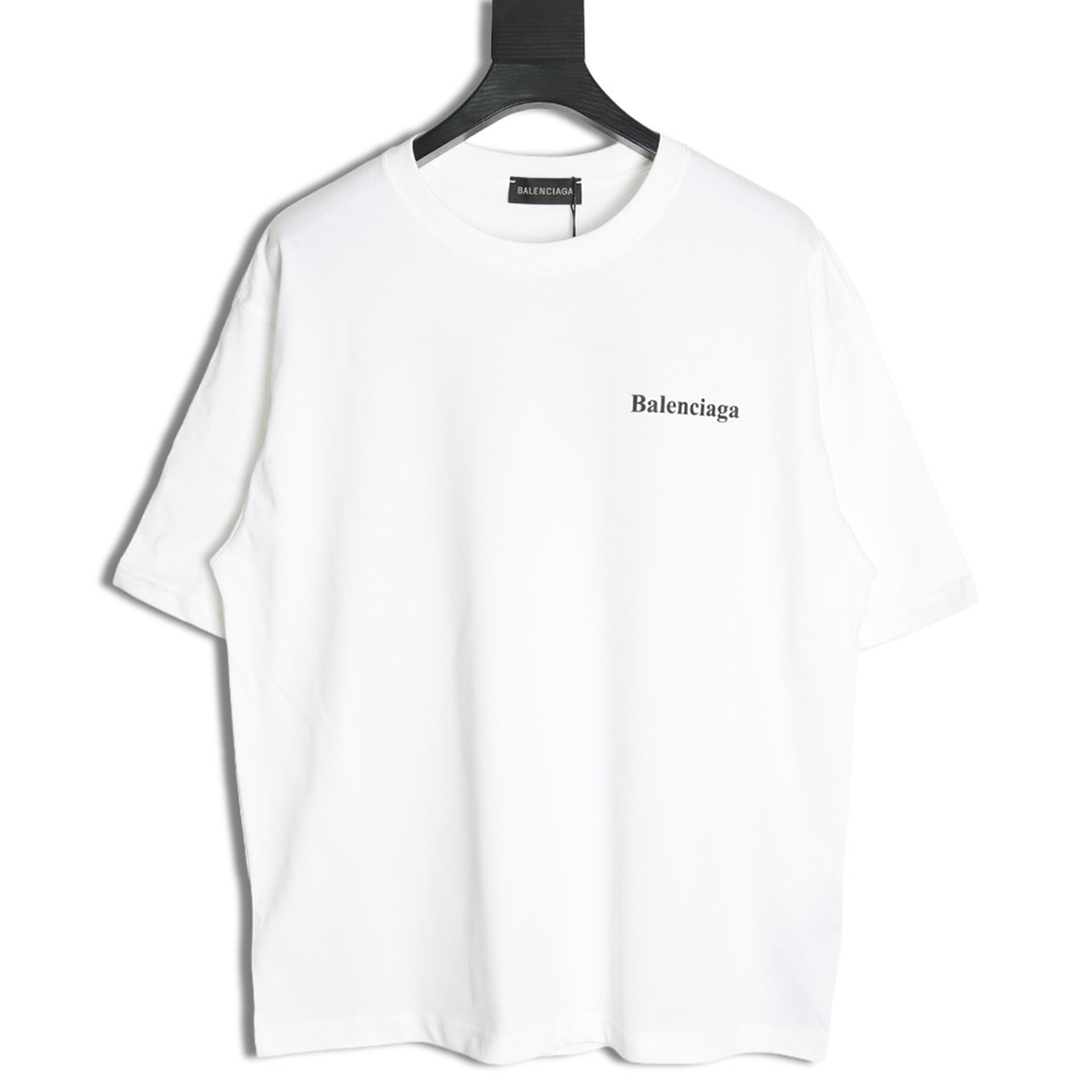 Ba*len*cia*ga lettering print short sleeves