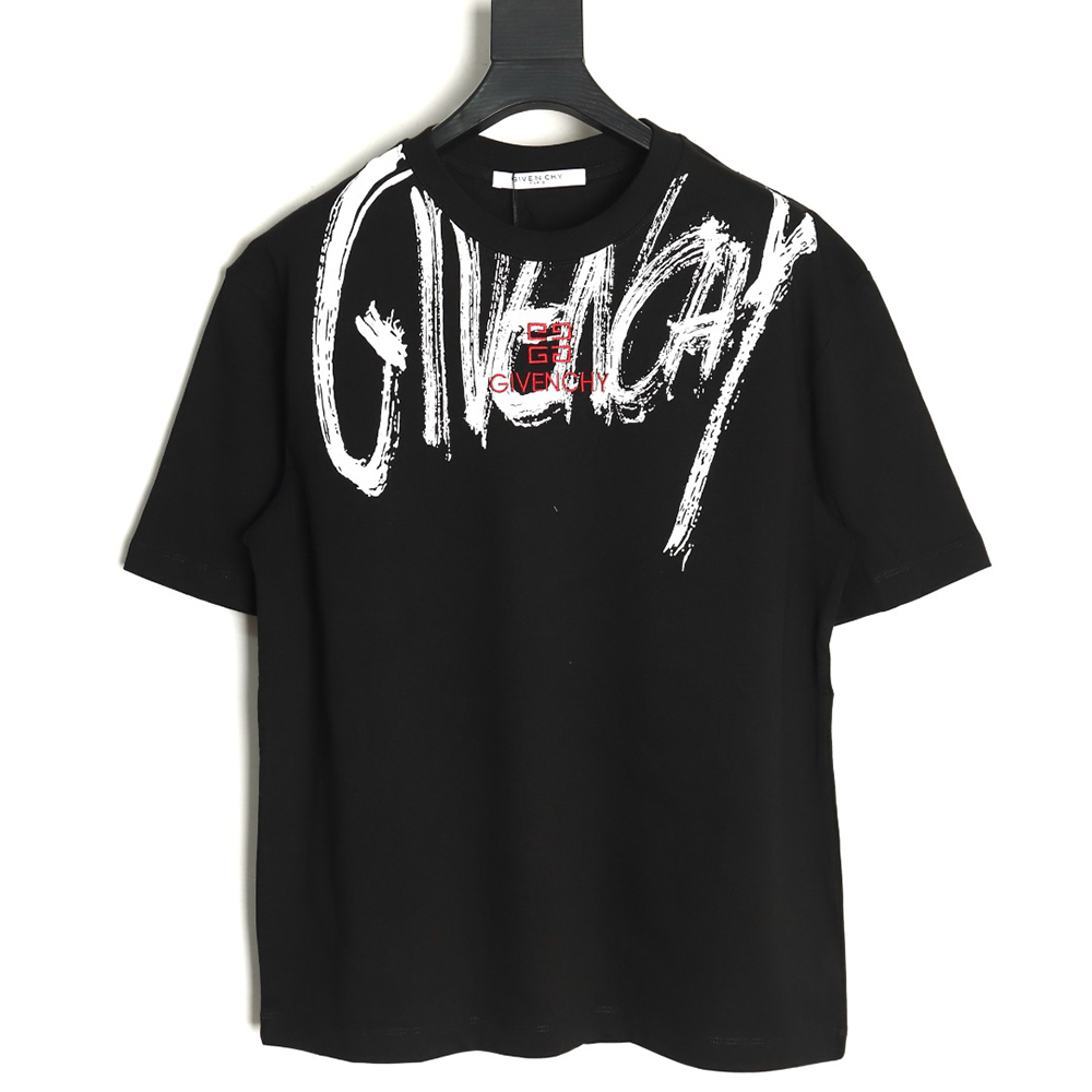 Givenchy graffiti lettering embroidered logo short sleeve TSK1