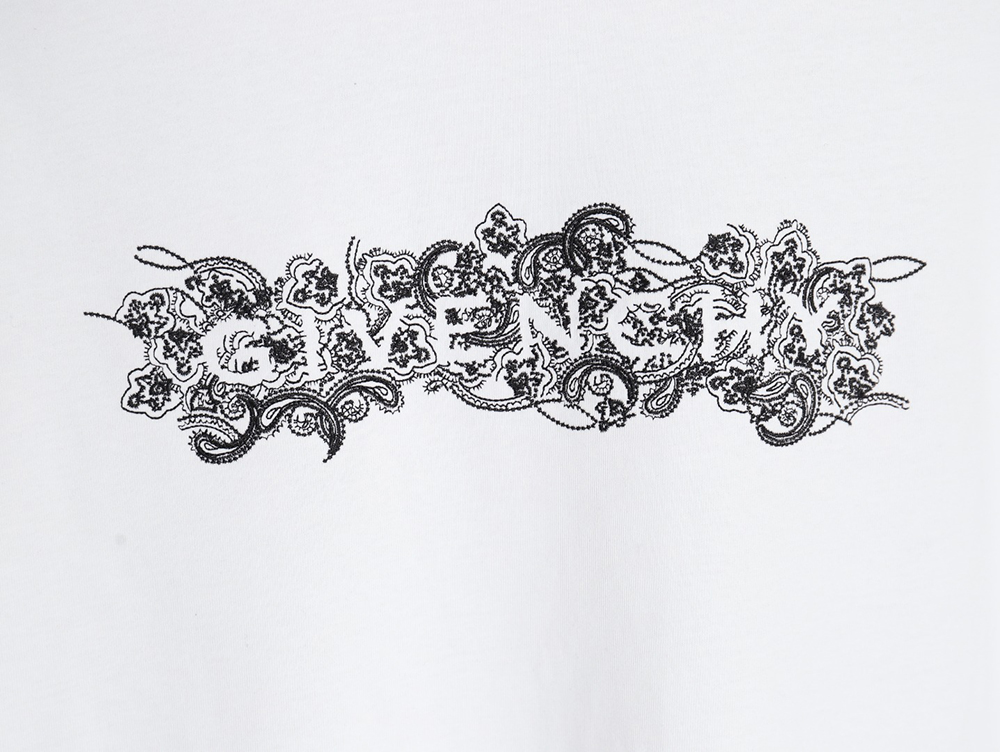 Givenchy floral embroidered lettering logo short sleeves