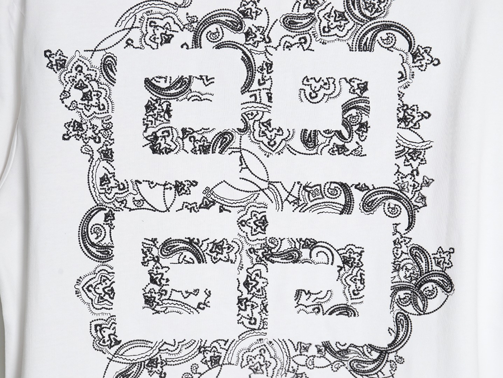 Givenchy floral embroidered lettering logo short sleeves