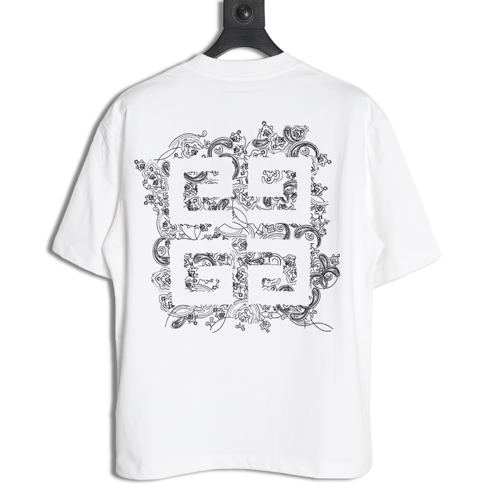Givenchy floral embroidered lettering logo short sleeves
