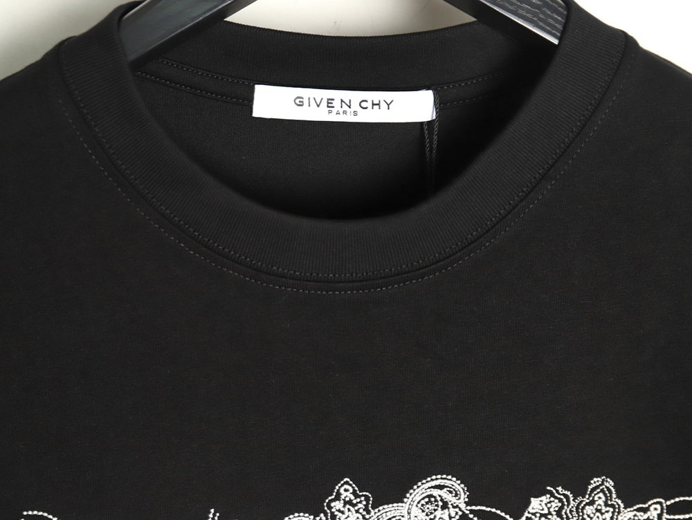 Givenchy floral embroidered lettering logo short sleeves TSK1