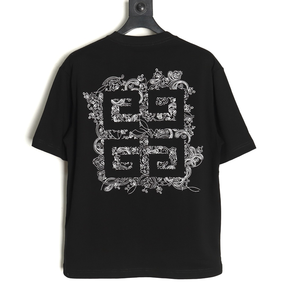 Givenchy floral embroidered lettering logo short sleeves TSK1