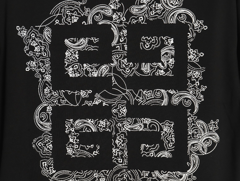 Givenchy floral embroidered lettering logo short sleeves TSK1
