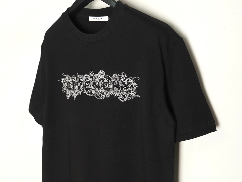 Givenchy floral embroidered lettering logo short sleeves TSK1