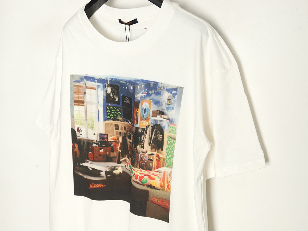 l0*is V*t0n oil painting graffiti print short sleeves
