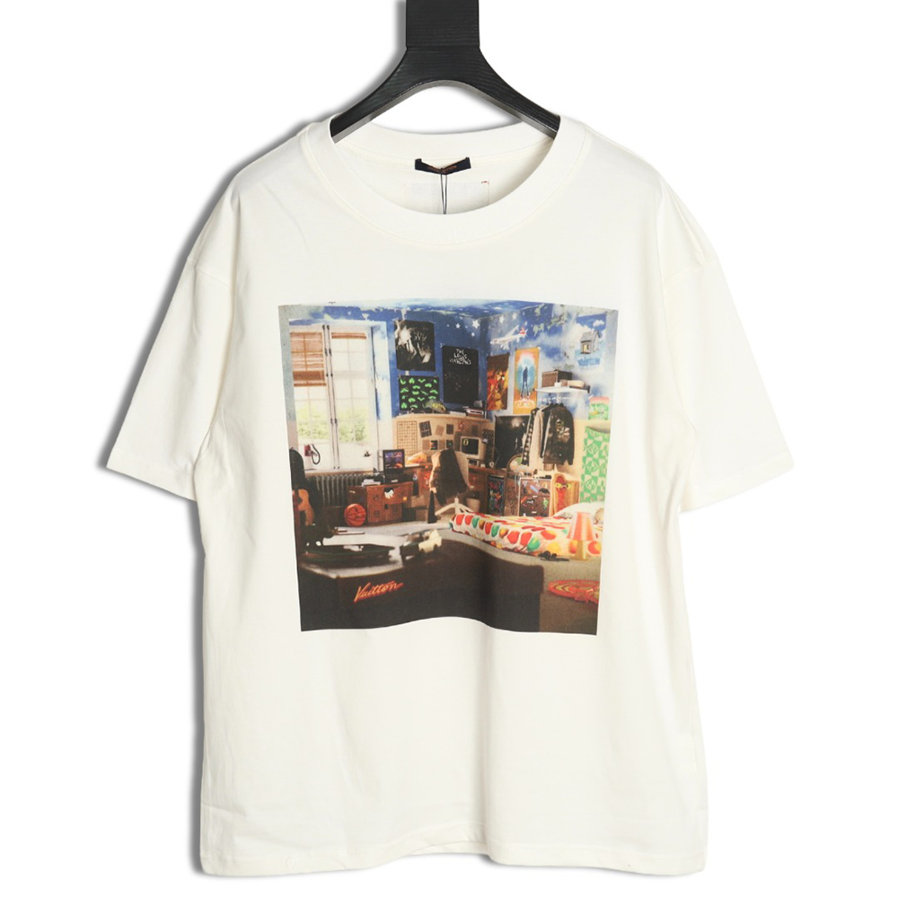 l0*is V*t0n oil painting graffiti print short sleeves