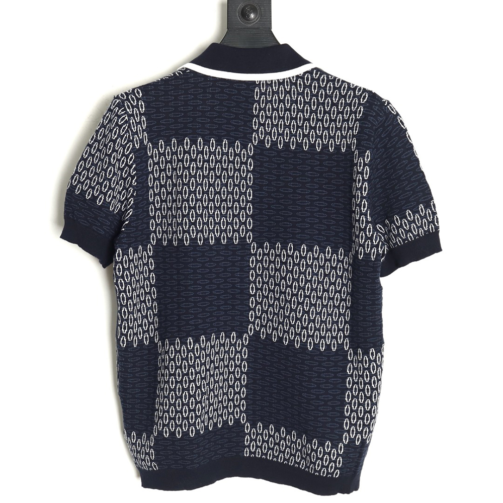 l0*is V*t0n checkerboard knit cardigan short sleeves