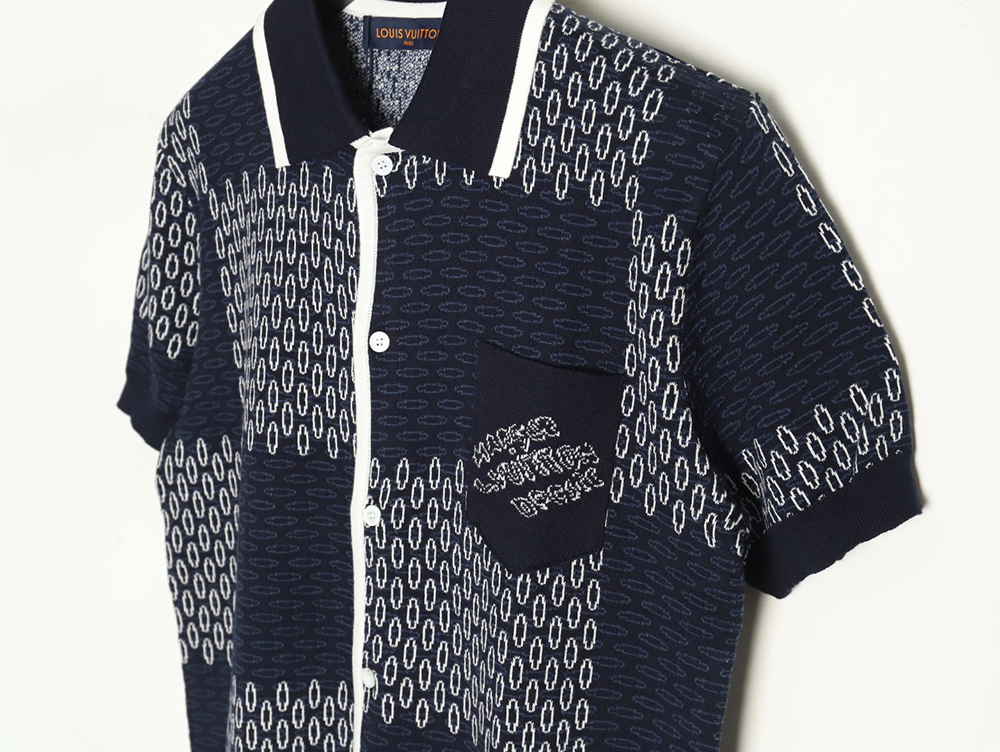 l0*is V*t0n checkerboard knit cardigan short sleeves