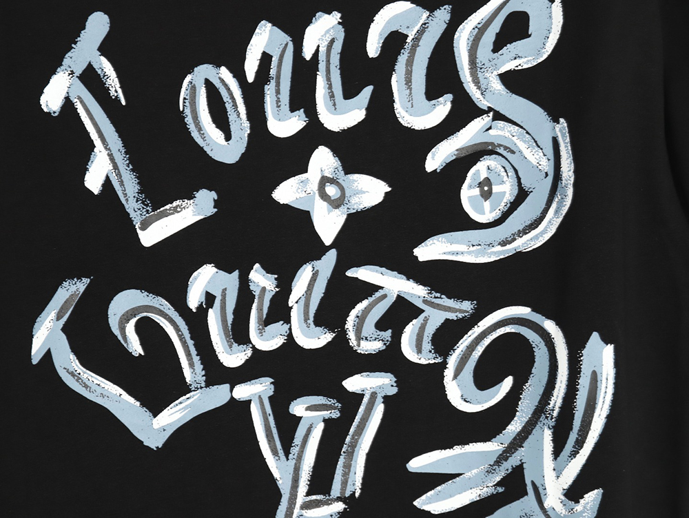 l0*is V*t0n hand-painted graffiti lettering print short sleeves tsk1