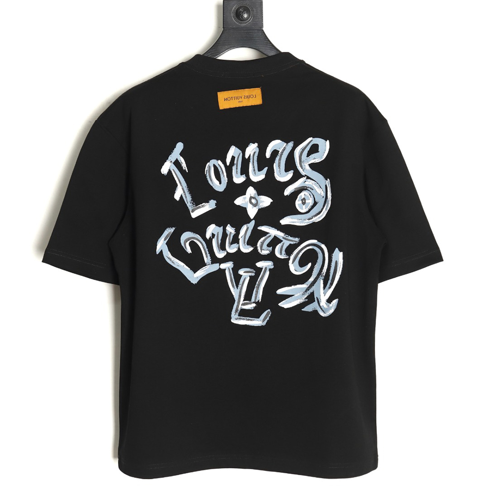 l0*is V*t0n hand-painted graffiti lettering print short sleeves tsk1