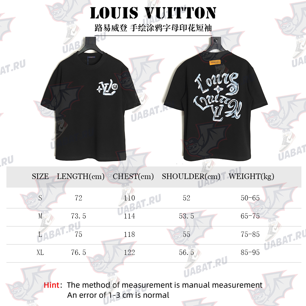 l0*is V*t0n hand-painted graffiti lettering print short sleeves tsk1