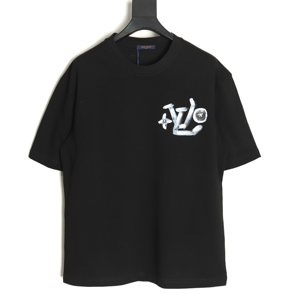 l0*is V*t0n hand-painted graffiti lettering print short sleeves tsk1