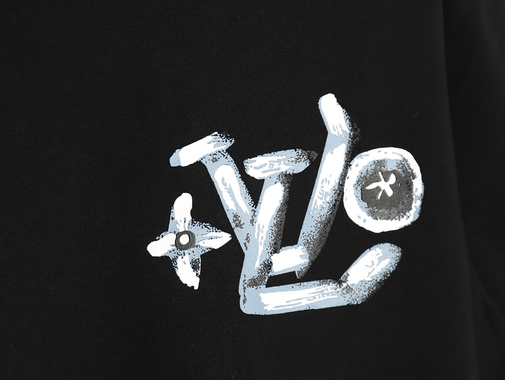 l0*is V*t0n hand-painted graffiti lettering print short sleeves tsk1