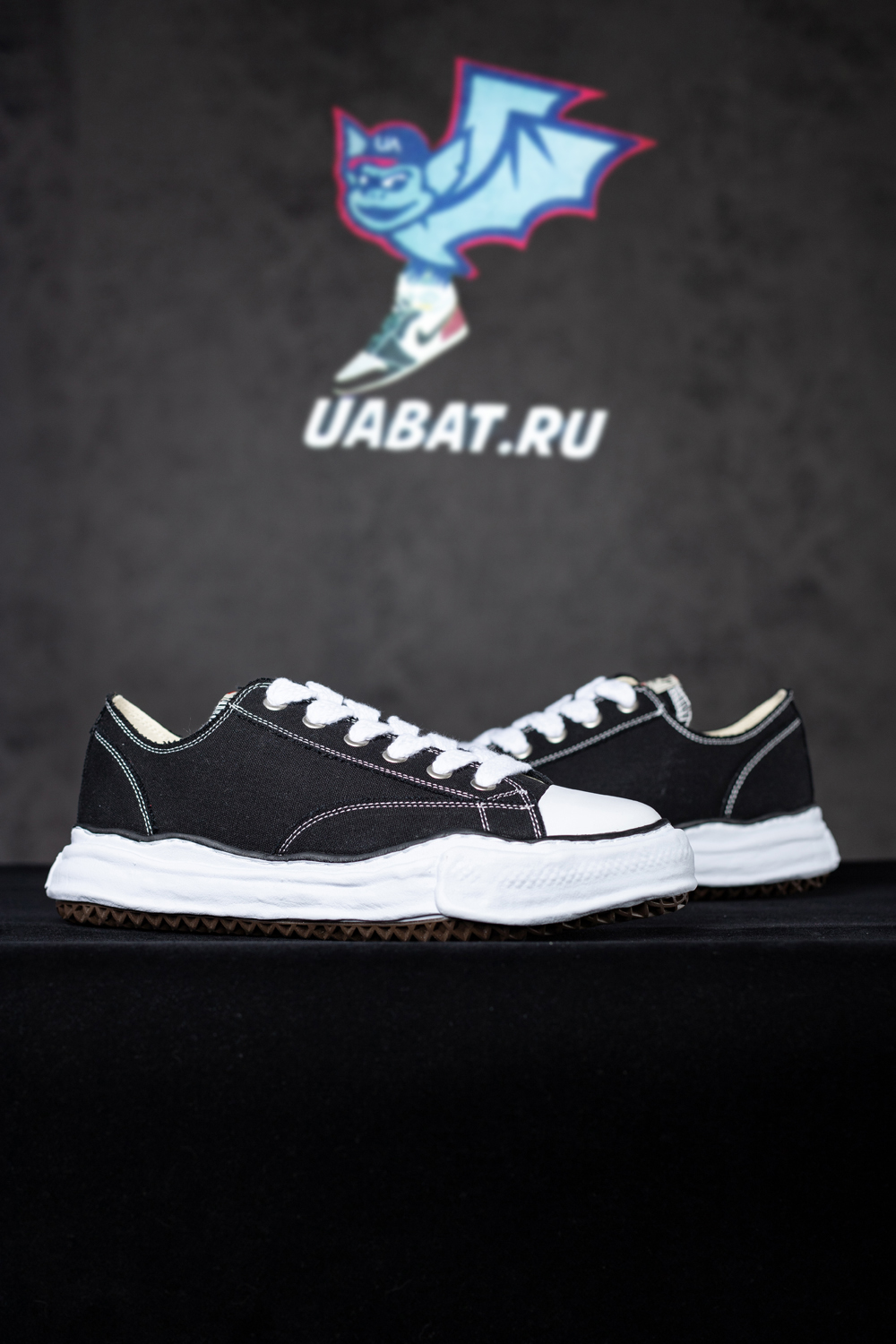 Ma*s*n mihara yasuhiro peterson original canvas low-top sneakers black