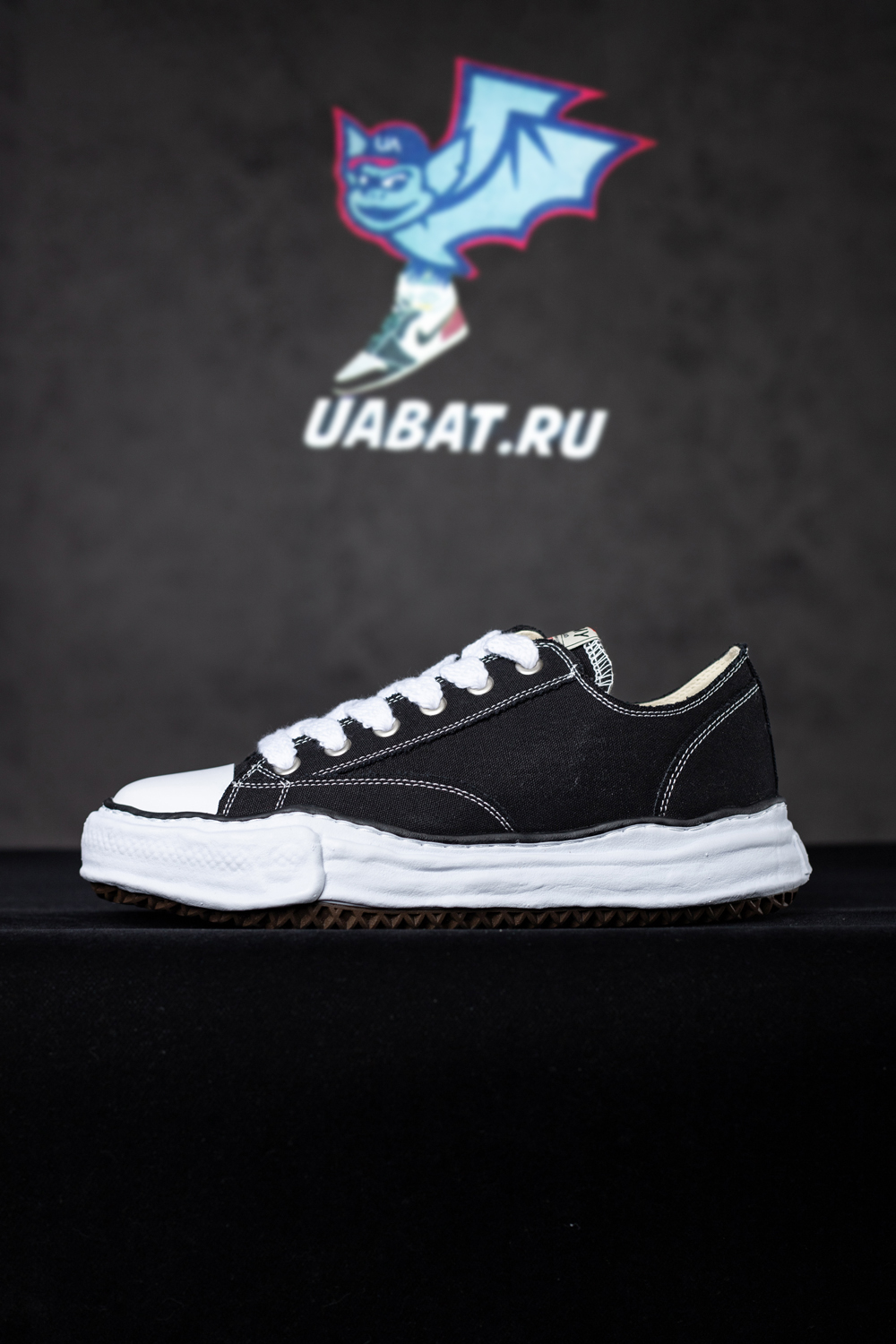 Ma*s*n mihara yasuhiro peterson original canvas low-top sneakers black