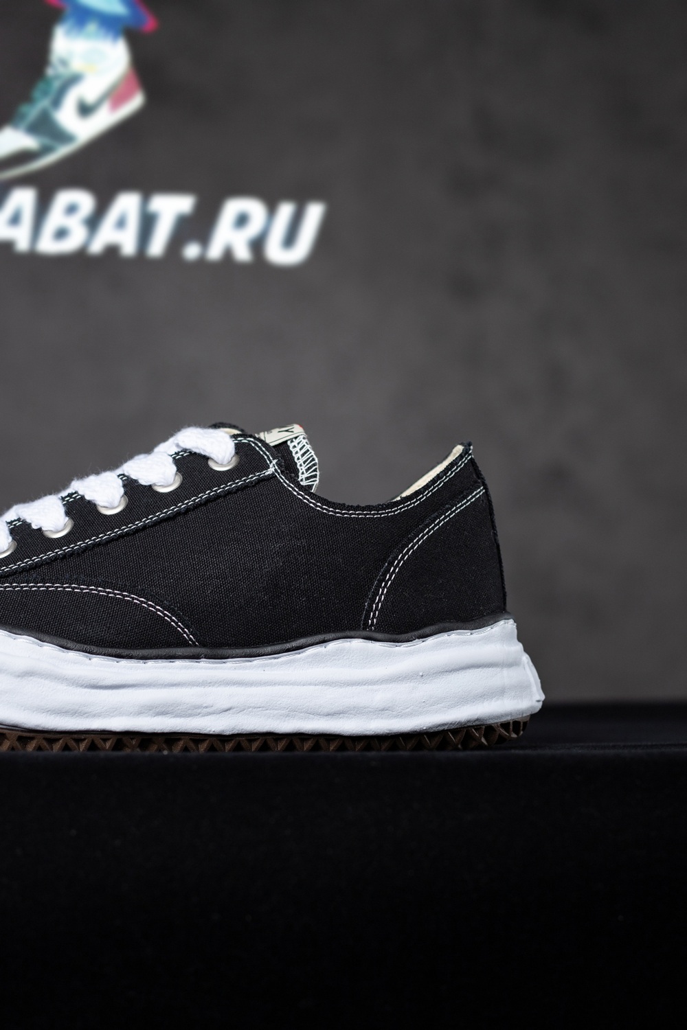 Ma*s*n mihara yasuhiro peterson original canvas low-top sneakers black