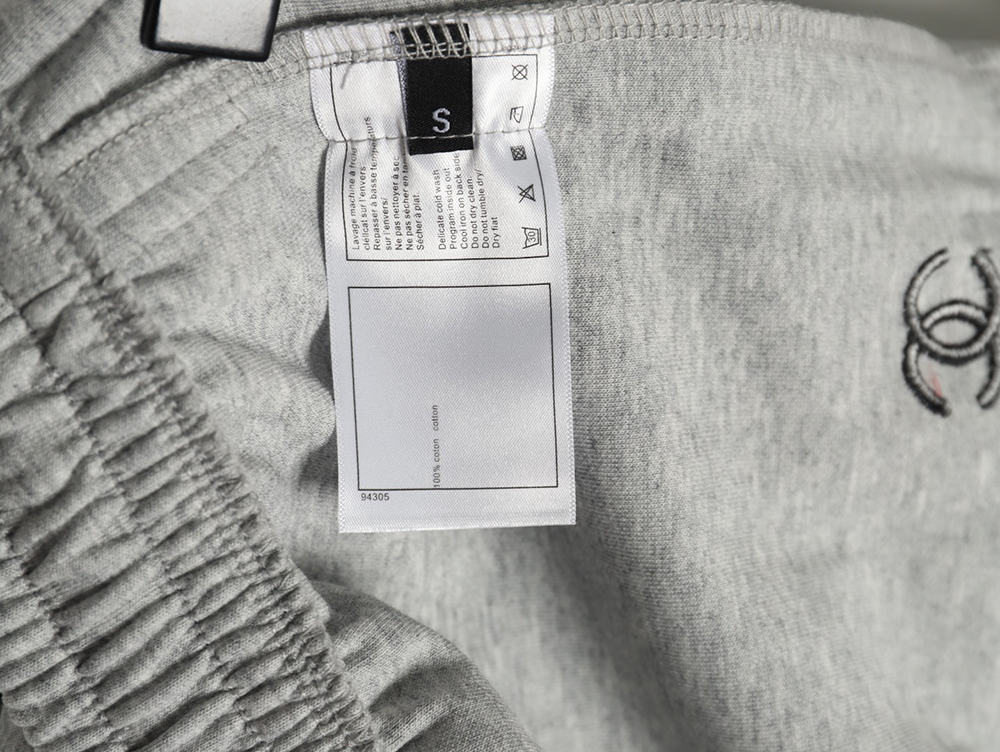 Ch*el classic embroidered double c wide-leg trousers