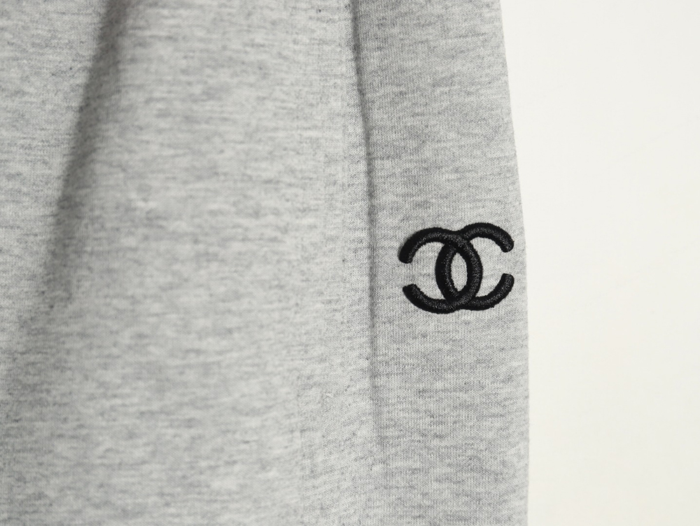 Ch*el classic embroidered double c wide-leg trousers