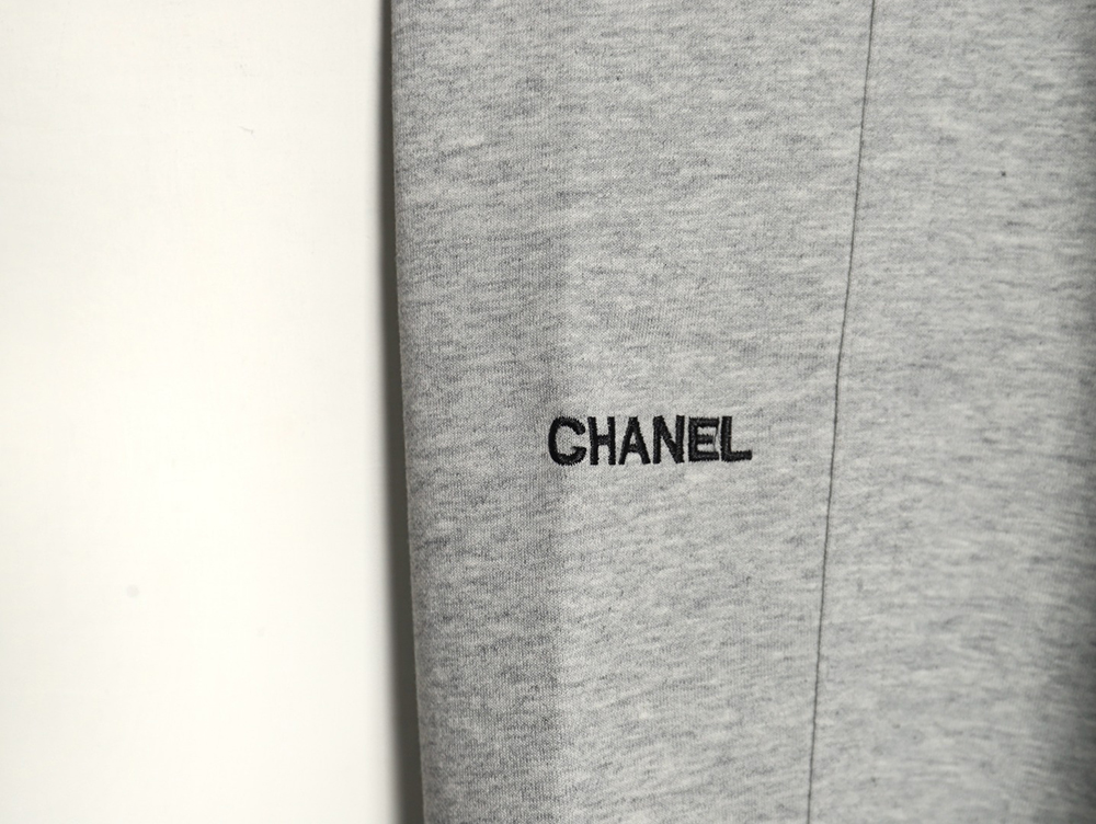 Ch*el classic embroidered double c wide-leg trousers