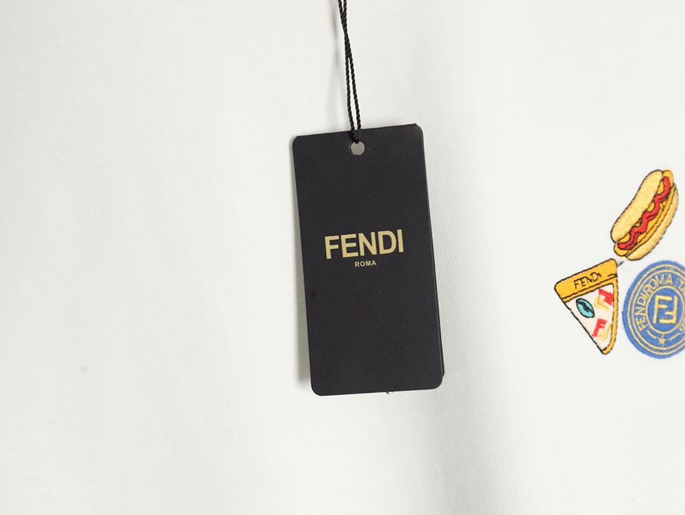 F**di pizza graphic embroidered short-sleeved t-shirt