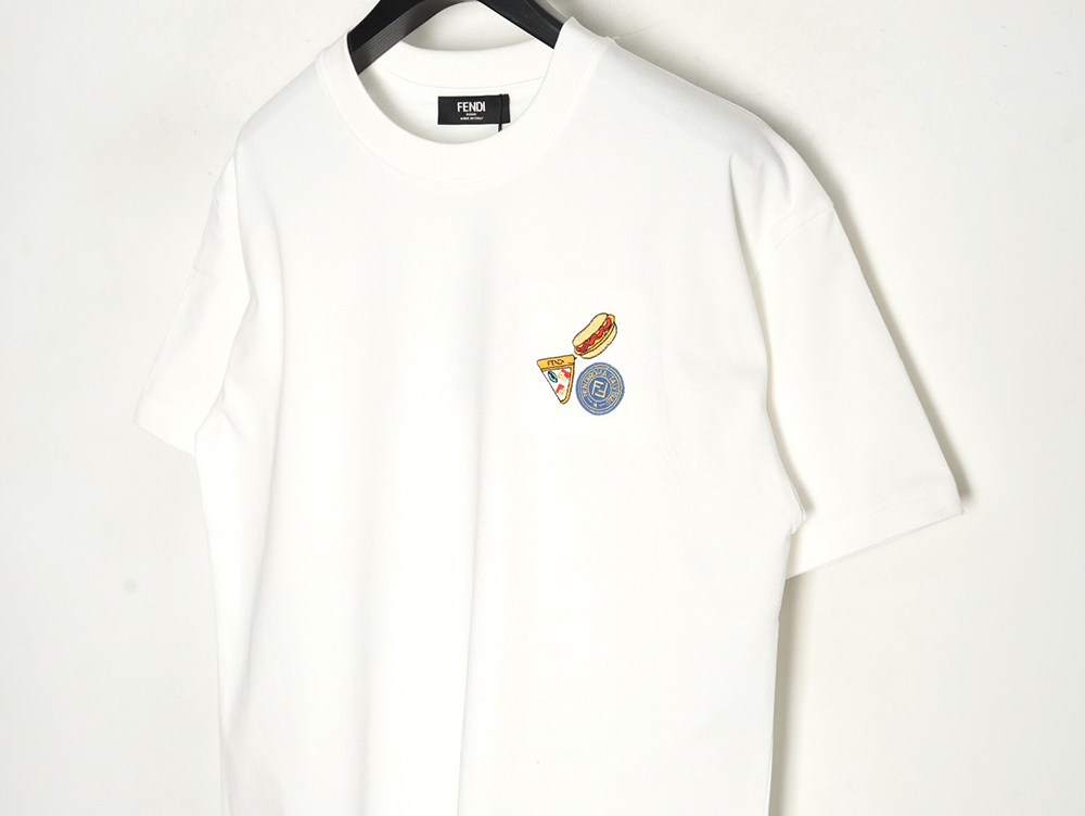 F**di pizza graphic embroidered short-sleeved t-shirt