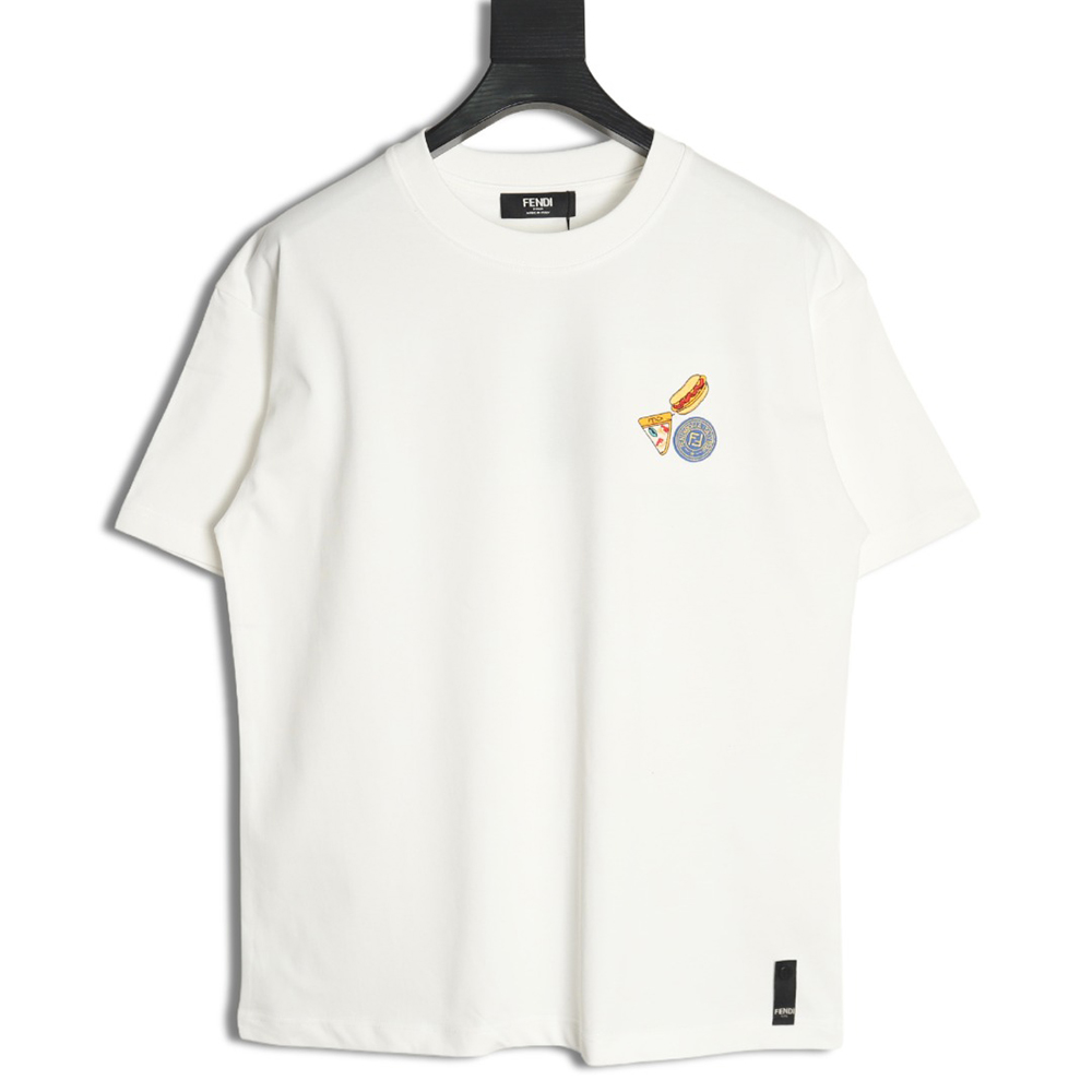 F**di pizza graphic embroidered short-sleeved t-shirt