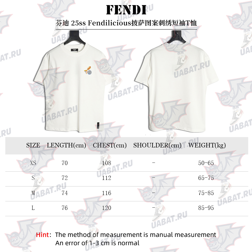 F**di pizza graphic embroidered short-sleeved t-shirt