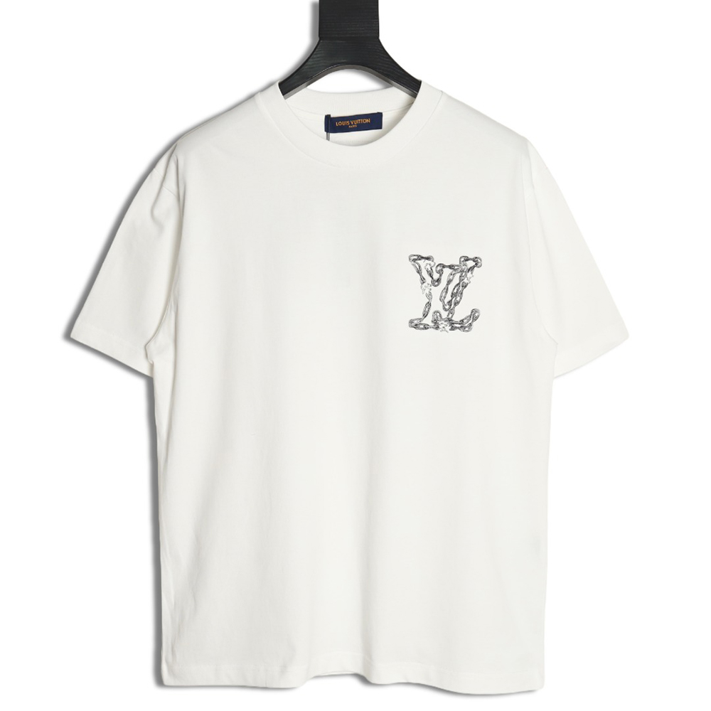 l0*is V*t0n cursive chain embroidered t-shirt