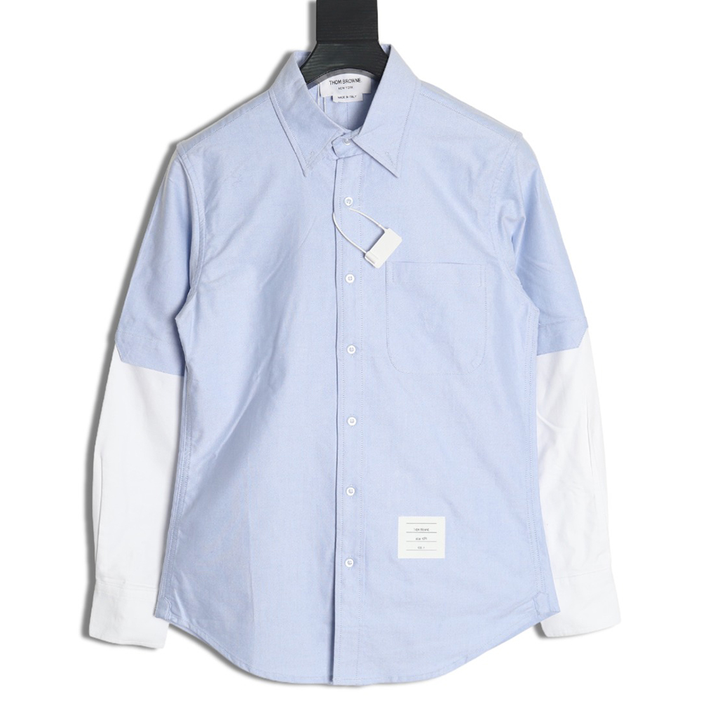 Thom Browne Double Sleeve Colorblock Long Sleeve Shirt