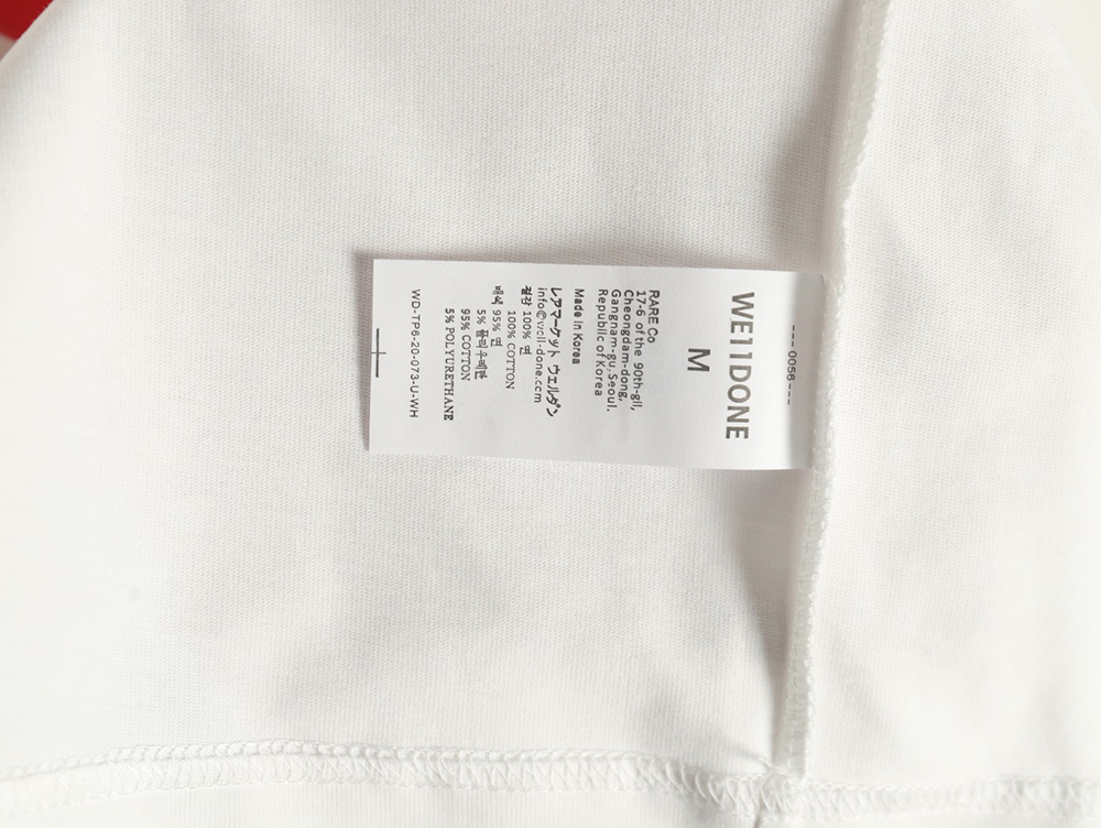 We11 Done Logo Printed Stitching Contrast Color Long Sleeve T-shirt