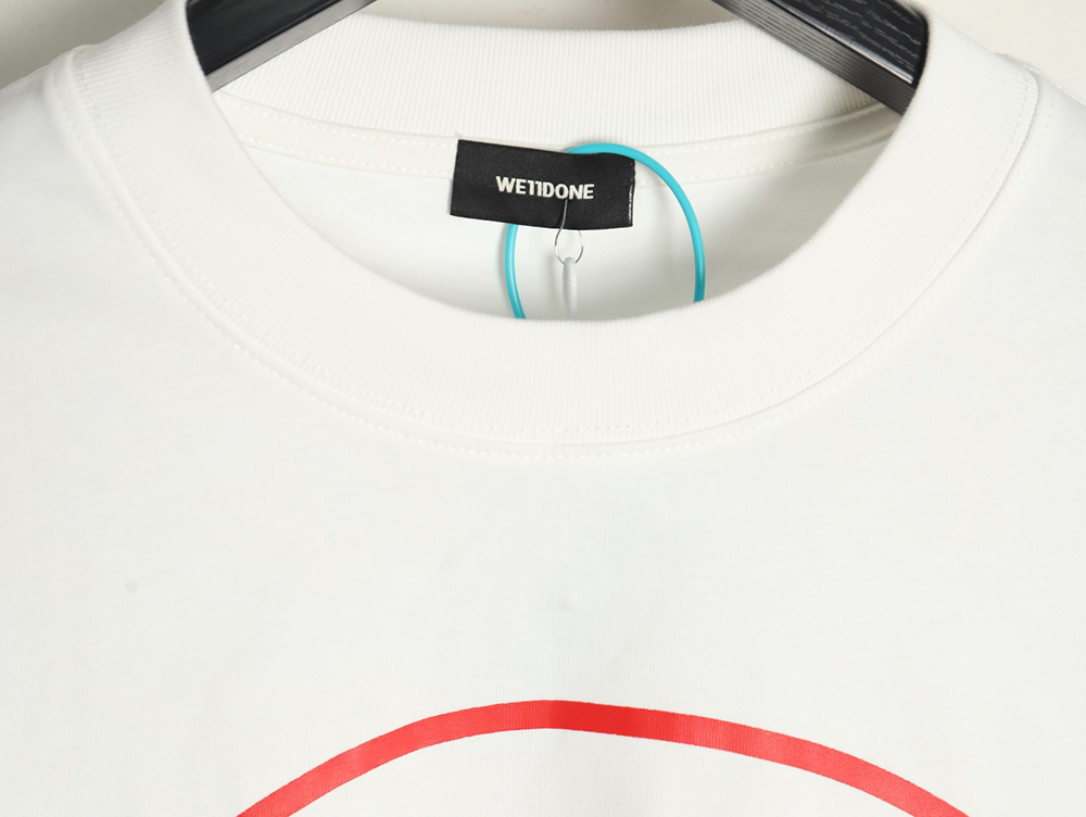 We11 Done Logo Printed Stitching Contrast Color Long Sleeve T-shirt