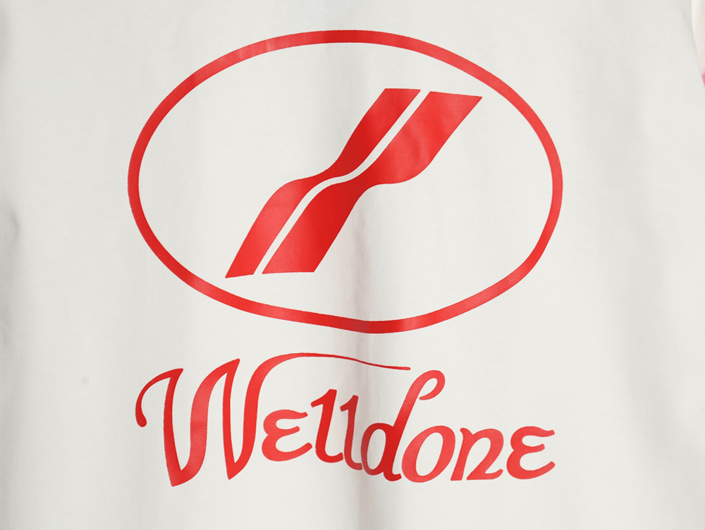 We11 Done Logo Printed Stitching Contrast Color Long Sleeve T-shirt