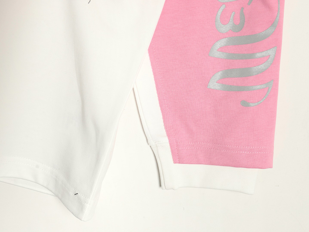 We11 Done Logo Printed Stitching Contrast Color Long Sleeve T-shirt