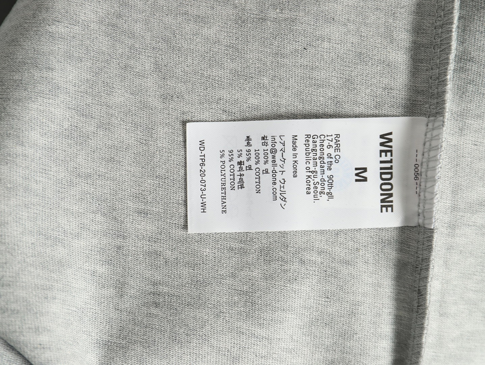 We11 Done Logo Embroidered Simple Long Sleeve T-Shirt TSK1