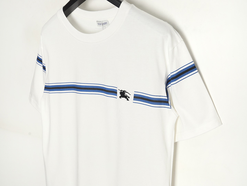 B**rry striped print embroidered horse short sleeves