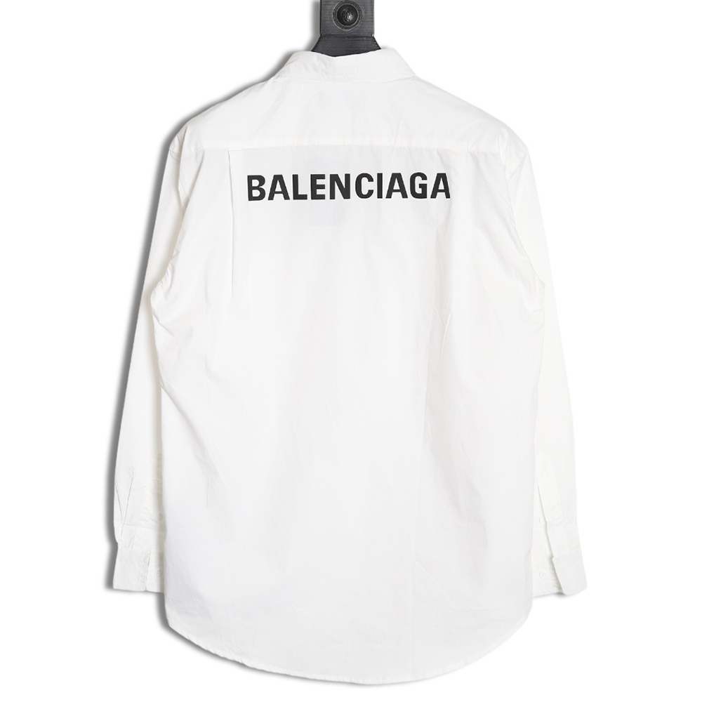 Ba*len*cia*ga back logo print long sleeve shirt