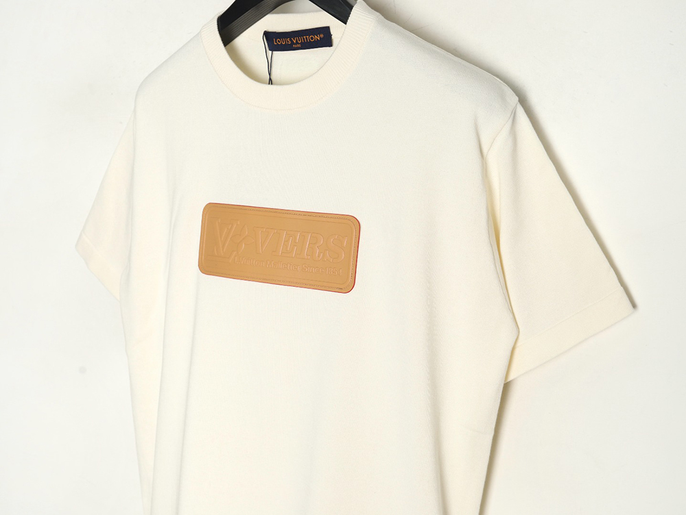 l0*is V*t0n yellow chest logo knitted short-sleeved t-shirt