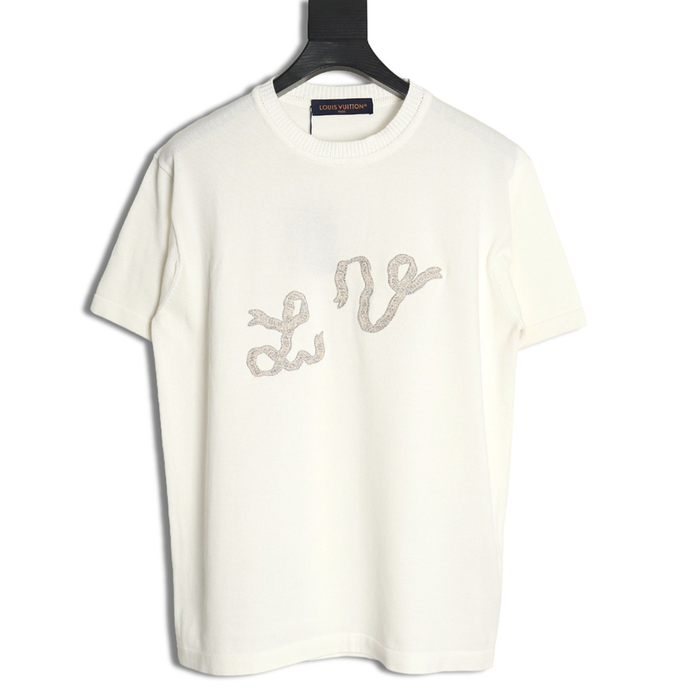 l0*is V*t0n rope embroidery knitted short-sleeved t-shirt