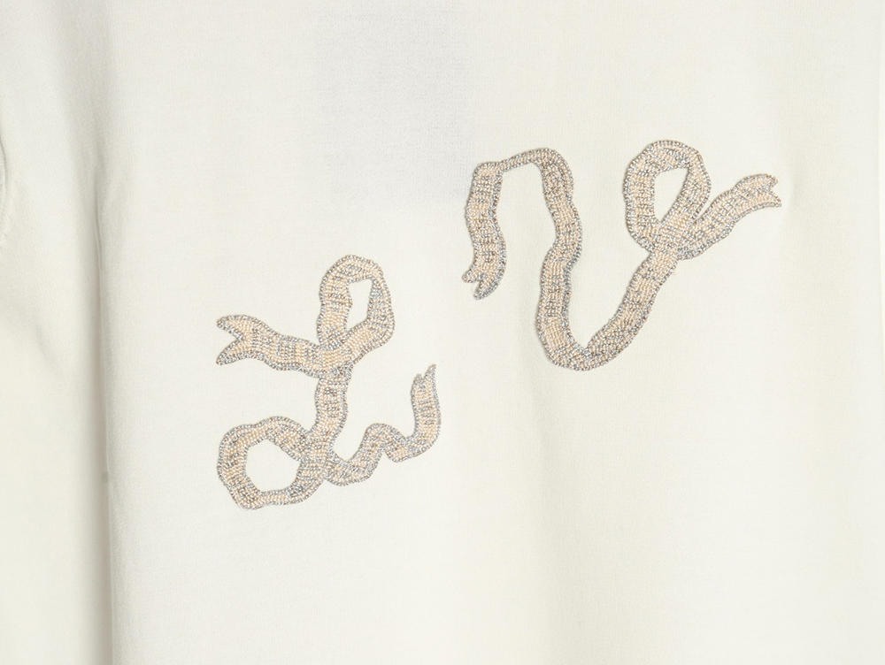 l0*is V*t0n rope embroidery knitted short-sleeved t-shirt