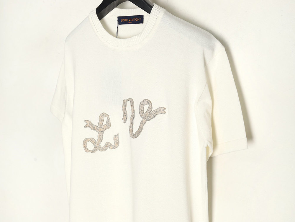 l0*is V*t0n rope embroidery knitted short-sleeved t-shirt