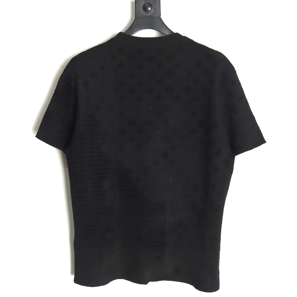 l0*is V*t0n jacquard patchwork knitted short-sleeved t-shirt