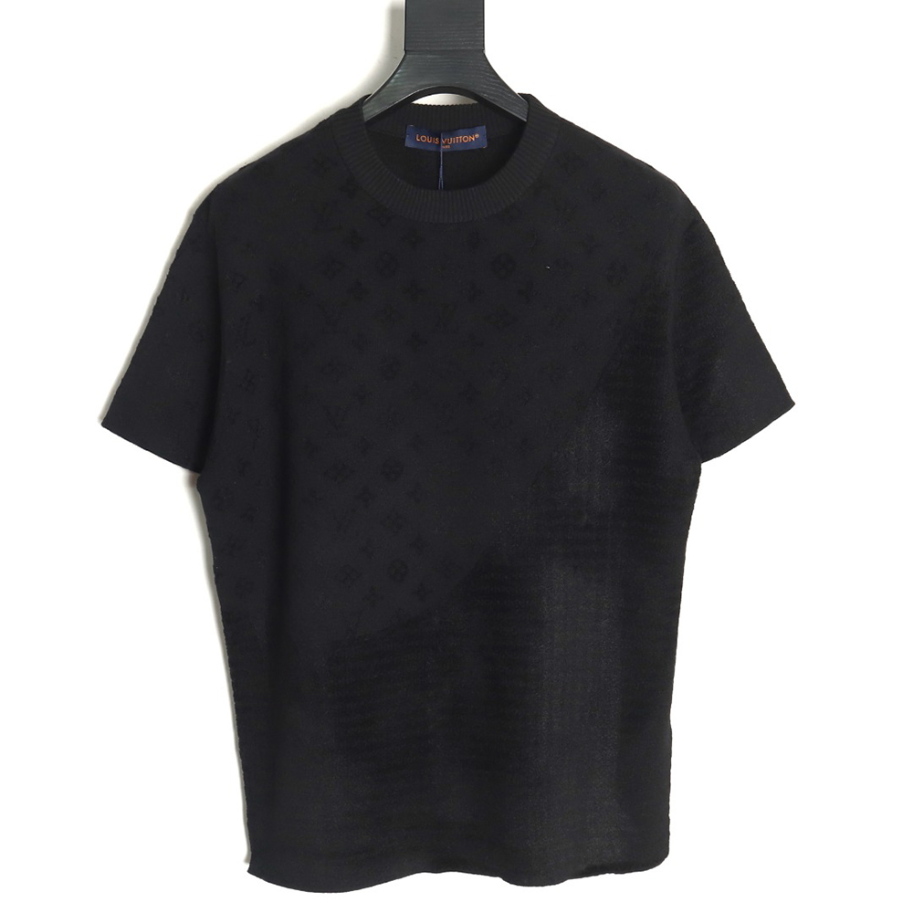 l0*is V*t0n jacquard patchwork knitted short-sleeved t-shirt