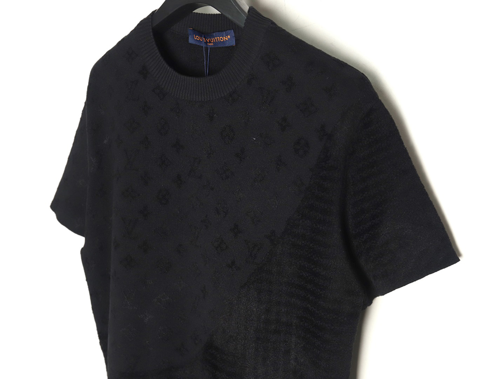 l0*is V*t0n jacquard patchwork knitted short-sleeved t-shirt