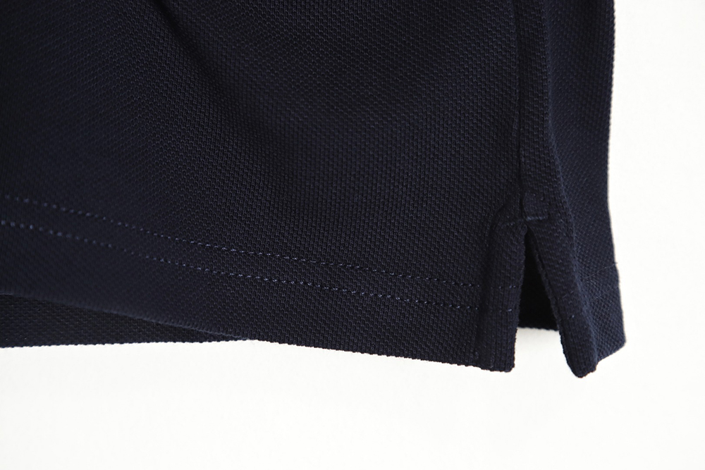 l0*is V*t0n pin embroidered short-sleeved polo shirt navy blue